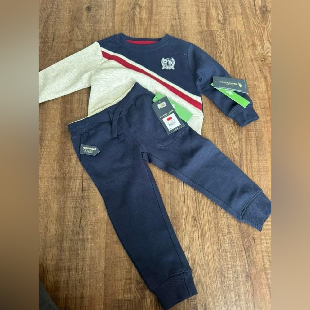U.S. Polo Assn. Navy Kids Joggers with Reinforced Knees